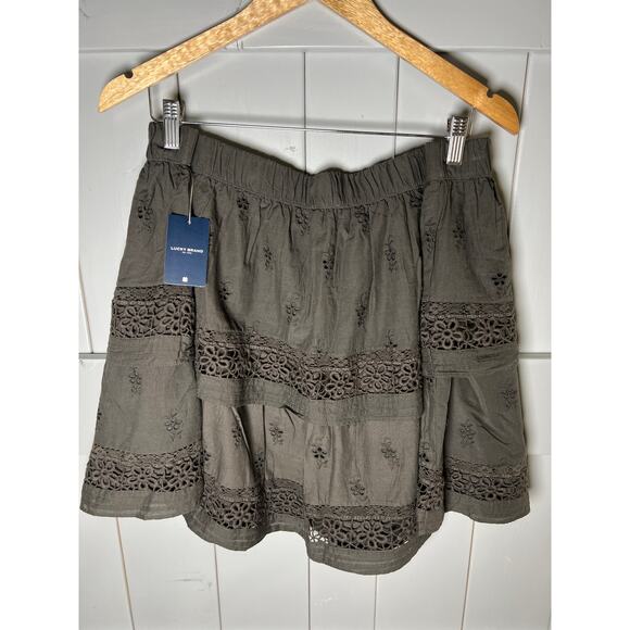 Lucky Brand Women's Schiffley Embroidered Mini Skirt Size XXL NEW - Picture 6 of 7